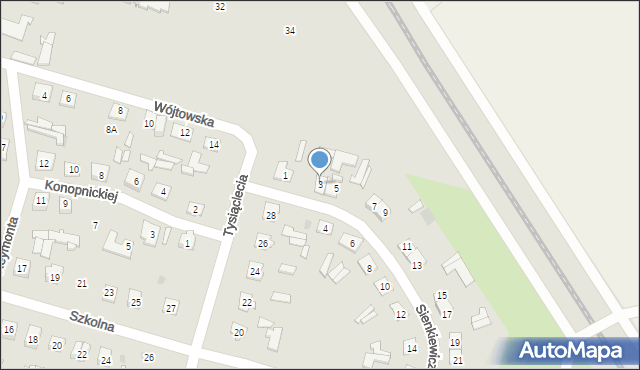 Ostrów Mazowiecka, Sienkiewicza Henryka, 3, mapa Ostrów Mazowiecka