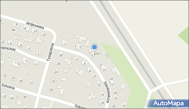 Ostrów Mazowiecka, Sienkiewicza Henryka, 9, mapa Ostrów Mazowiecka