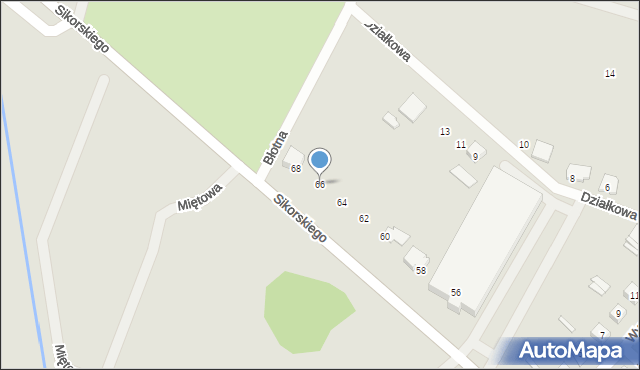 Ostrów Mazowiecka, Sikorskiego Władysława, gen., 66, mapa Ostrów Mazowiecka