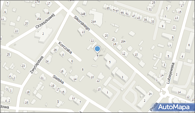 Ostrów Mazowiecka, Sikorskiego Władysława, gen., 7, mapa Ostrów Mazowiecka