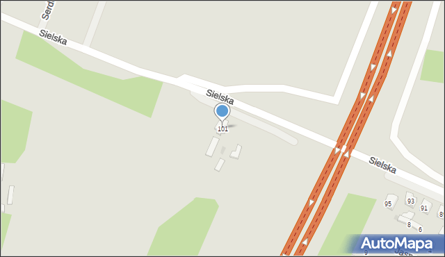 Ostrów Mazowiecka, Sielska, 101, mapa Ostrów Mazowiecka