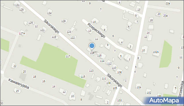 Ostrów Mazowiecka, Sikorskiego Władysława, gen., 118, mapa Ostrów Mazowiecka