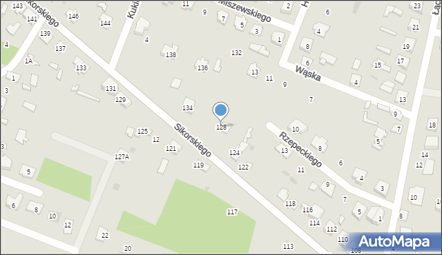 Ostrów Mazowiecka, Sikorskiego Władysława, gen., 128, mapa Ostrów Mazowiecka