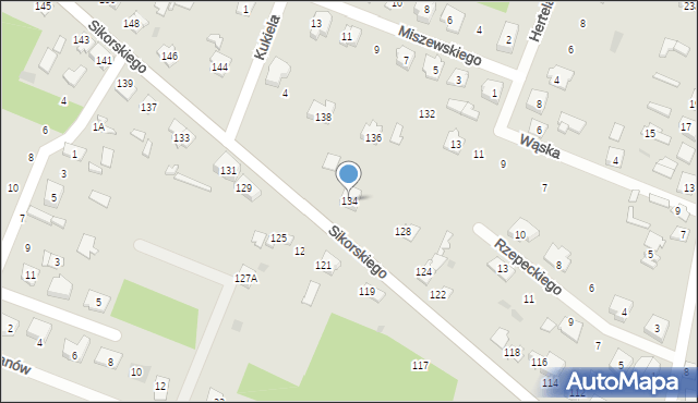 Ostrów Mazowiecka, Sikorskiego Władysława, gen., 134, mapa Ostrów Mazowiecka