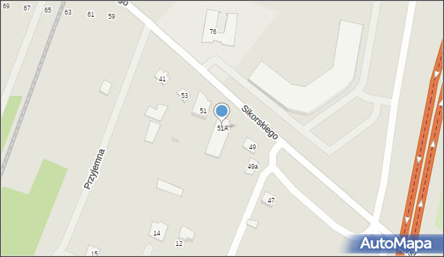 Ostrów Mazowiecka, Sikorskiego Władysława, gen., 51A, mapa Ostrów Mazowiecka