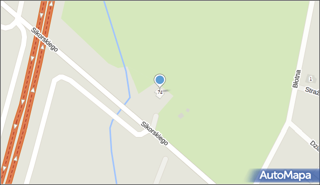 Ostrów Mazowiecka, Sikorskiego Władysława, gen., 74, mapa Ostrów Mazowiecka