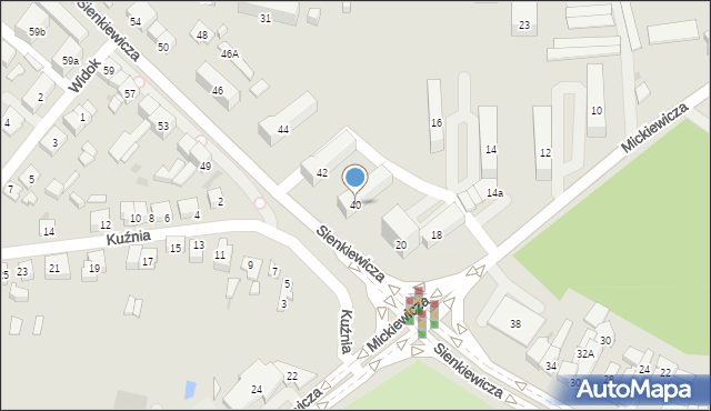 Ostrowiec Świętokrzyski, Sienkiewicza Henryka, 40, mapa Ostrowiec Świętokrzyski