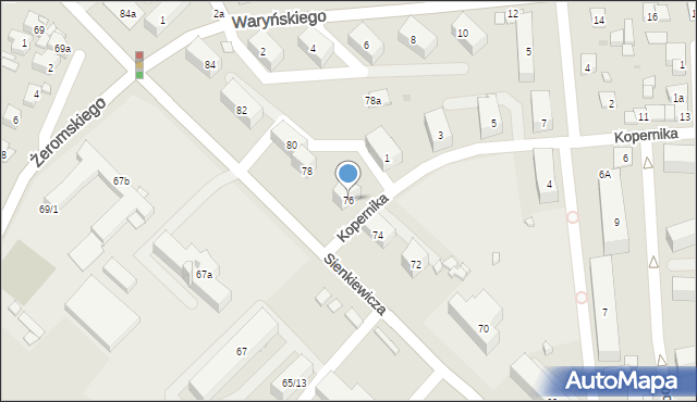 Ostrowiec Świętokrzyski, Sienkiewicza Henryka, 76, mapa Ostrowiec Świętokrzyski