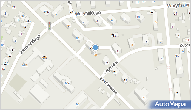 Ostrowiec Świętokrzyski, Sienkiewicza Henryka, 78, mapa Ostrowiec Świętokrzyski