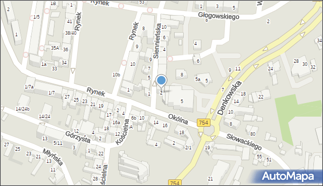 Ostrowiec Świętokrzyski, Siennieńska, 2, mapa Ostrowiec Świętokrzyski