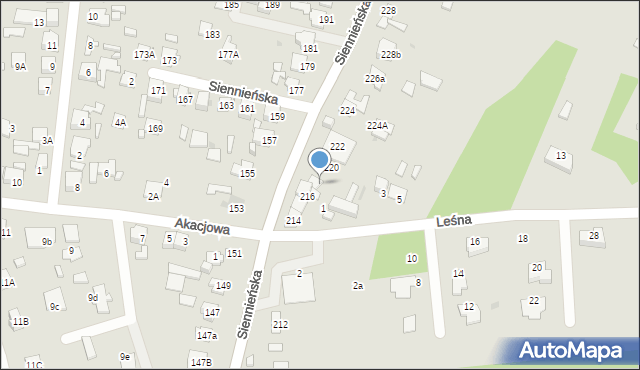 Ostrowiec Świętokrzyski, Siennieńska, 218, mapa Ostrowiec Świętokrzyski