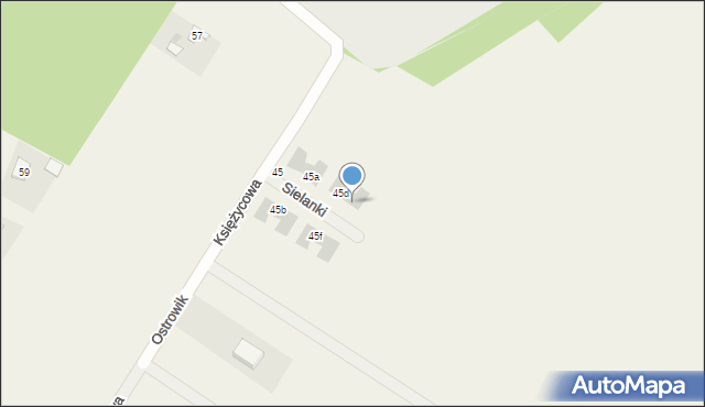 Ostrowik, Sielanki, 1, mapa Ostrowik