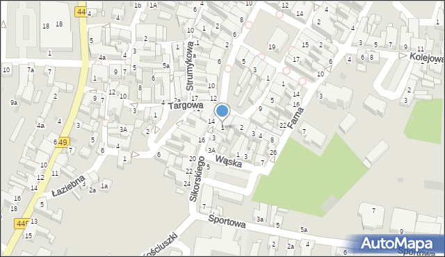 Ostrzeszów, Sikorskiego Władysława, gen., 1, mapa Ostrzeszów