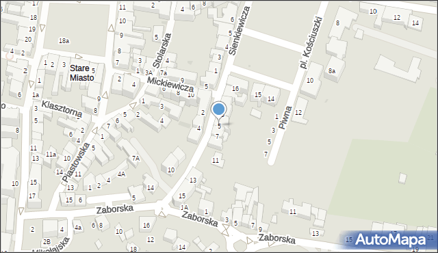 Oświęcim, Sienkiewicza Henryka, 5, mapa Oświęcimia