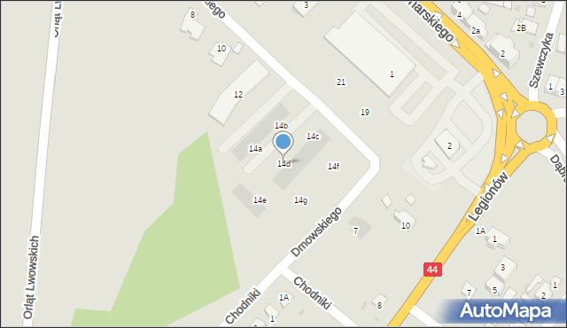 Oświęcim, Sikorskiego Władysława, gen., 14d, mapa Oświęcimia