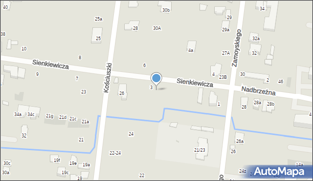 Ożarów Mazowiecki, Sienkiewicza Henryka, 3b, mapa Ożarów Mazowiecki