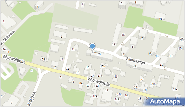 Ozimek, Sikorskiego Władysława, gen., 2D, mapa Ozimek