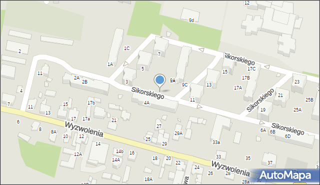 Ozimek, Sikorskiego Władysława, gen., 4D, mapa Ozimek