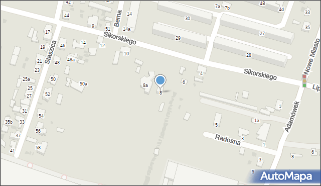 Ozorków, Sikorskiego Władysława, gen., 8, mapa Ozorków