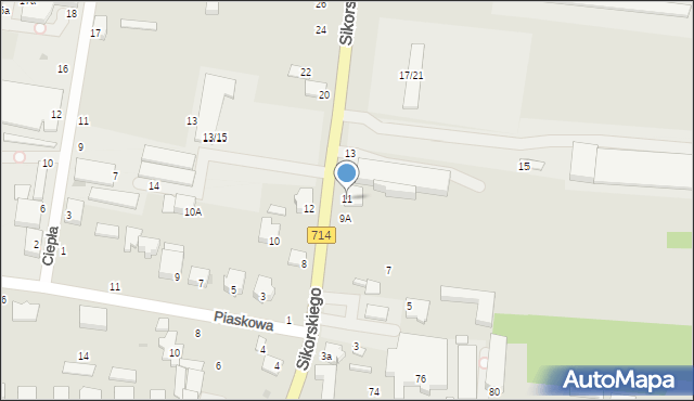 Pabianice, Sikorskiego Władysława, gen., 11, mapa Pabianic