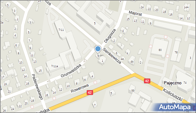 Pajęczno, Sienkiewicza Henryka, 3, mapa Pajęczno