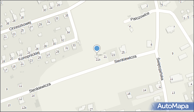 Palczowice, Sienkiewicza Henryka, 21c, mapa Palczowice