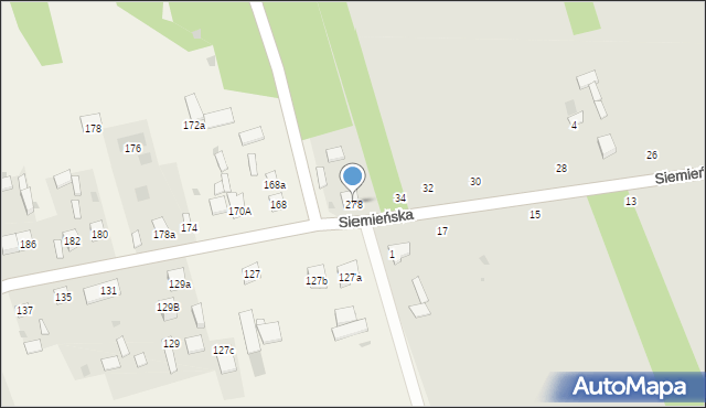 Parczew, Siemieńska, 36, mapa Parczew