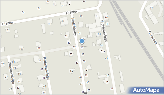 Piaseczno, Siedzikówny Danuty, 40, mapa Piaseczno