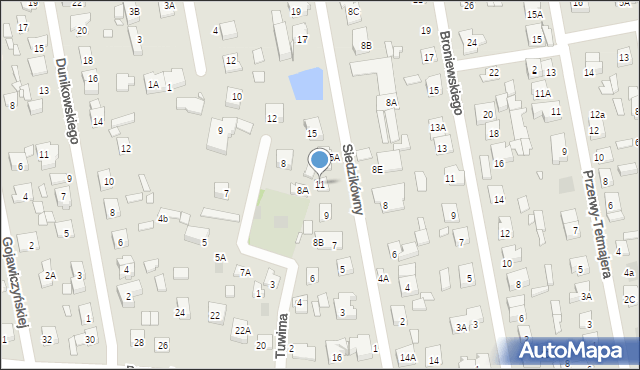 Piaseczno, Siedzikówny-Inki Danuty, 11, mapa Piaseczno