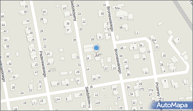 Piaseczno, Siedzikówny-Inki Danuty, 16A, mapa Piaseczno