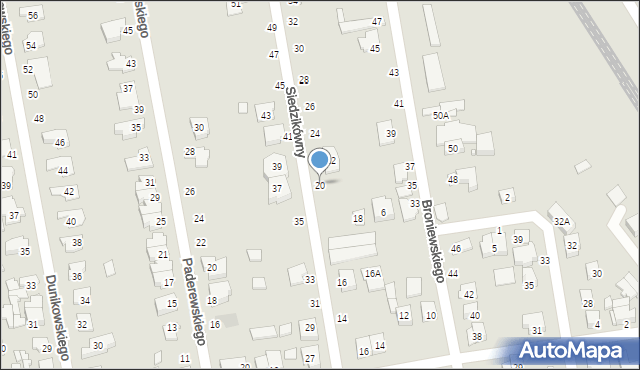 Piaseczno, Siedzikówny-Inki Danuty, 20, mapa Piaseczno