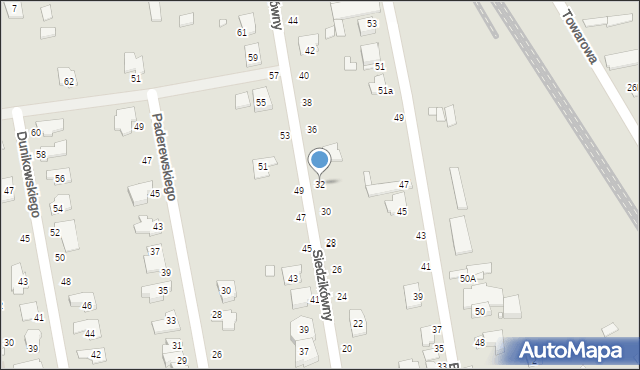 Piaseczno, Siedzikówny-Inki Danuty, 32, mapa Piaseczno