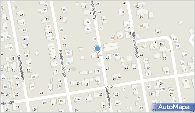 Piaseczno, Siedzikówny-Inki Danuty, 33, mapa Piaseczno