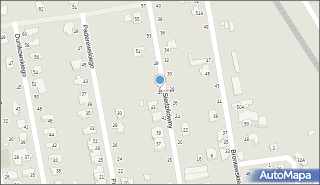 Piaseczno, Siedzikówny-Inki Danuty, 45, mapa Piaseczno