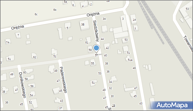 Piaseczno, Siedzikówny-Inki Danuty, 57, mapa Piaseczno