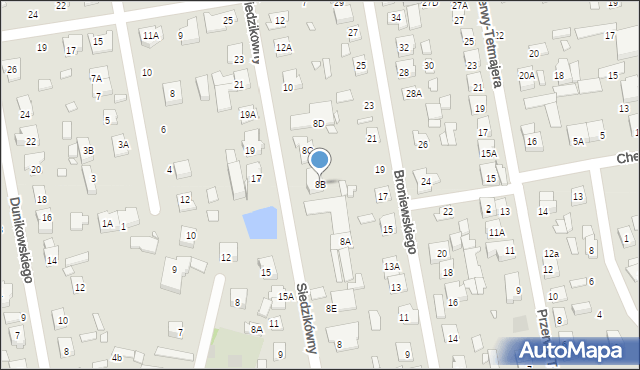 Piaseczno, Siedzikówny-Inki Danuty, 8B, mapa Piaseczno