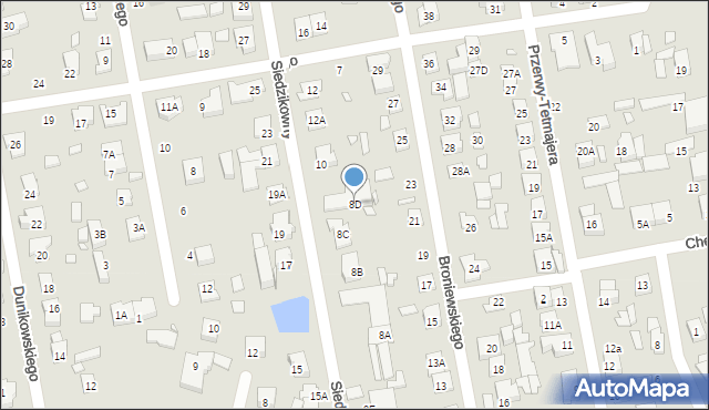 Piaseczno, Siedzikówny-Inki Danuty, 8D, mapa Piaseczno