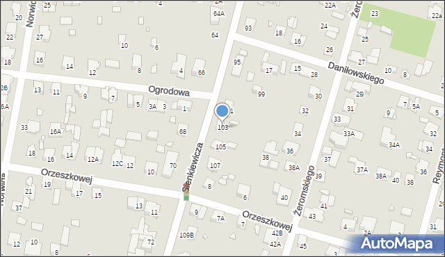 Piastów, Sienkiewicza Henryka, 103, mapa Piastów