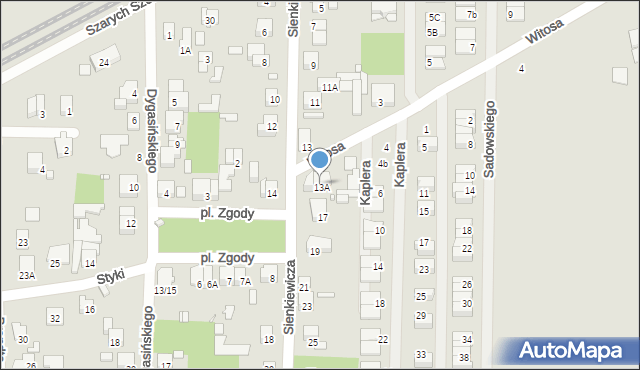 Piastów, Sienkiewicza Henryka, 15A, mapa Piastów