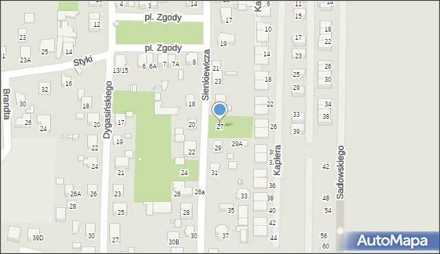 Piastów, Sienkiewicza Henryka, 27, mapa Piastów