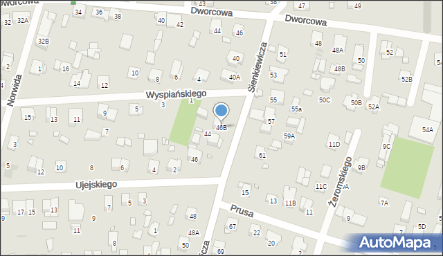 Piastów, Sienkiewicza Henryka, 46B, mapa Piastów
