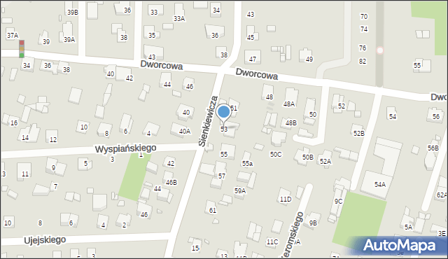 Piastów, Sienkiewicza Henryka, 53, mapa Piastów