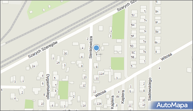 Piastów, Sienkiewicza Henryka, 7, mapa Piastów