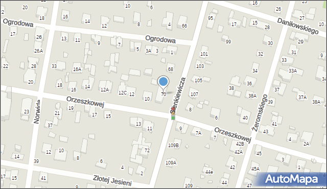 Piastów, Sienkiewicza Henryka, 70, mapa Piastów