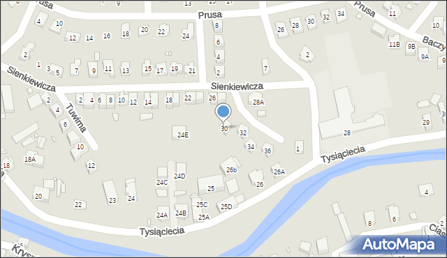 Piechowice, Sienkiewicza Henryka, 30, mapa Piechowice