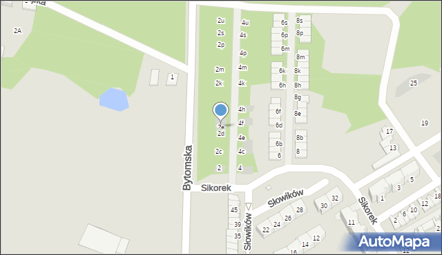 Piekary Śląskie, Sikorek, 2e, mapa Piekary Śląskie