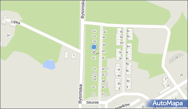 Piekary Śląskie, Sikorek, 2l, mapa Piekary Śląskie