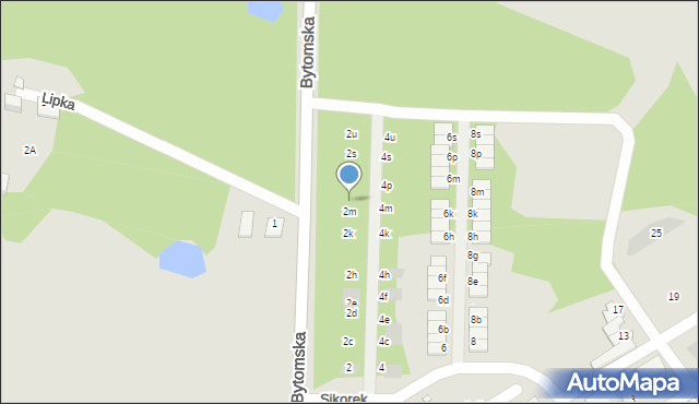 Piekary Śląskie, Sikorek, 2n, mapa Piekary Śląskie