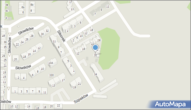 Piekary Śląskie, Sikorek, 32, mapa Piekary Śląskie