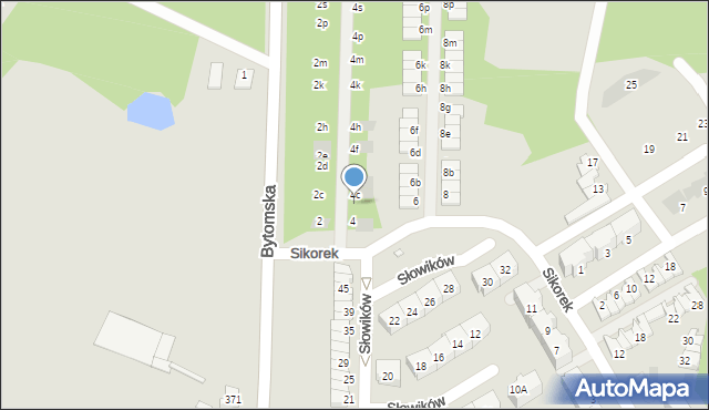 Piekary Śląskie, Sikorek, 4b, mapa Piekary Śląskie